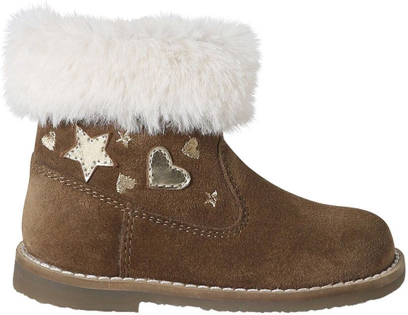 Vertbaudet - Babyboots - Gevoerd - Leer - Met Ritssluiting - Borduurwerk Harten en Sterren