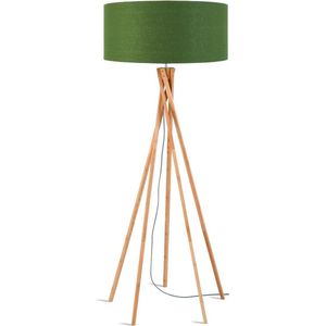 GOOD&MOJO Vloerlamp Kilimanjaro - Groen/Bamboe - Ø60cm - Scandinavisch,Bohemian - Staande lamp voor Woonkamer - Slaapkamer