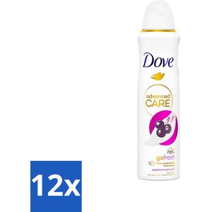 Dove - Deospray - Acai Bes & Waterlelie - 150 ml - Voordeelverpakking - 12 stuks