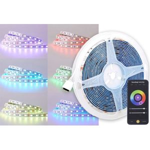 Soundlogic LED Strip 5 Meter - Zelfklevend - Bluetooth Smart LED Snoer - LED Snoer Verlichting -RGB kleuren- 150 LEDs - Tuya Smart Bediening