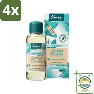 Kneipp - Massageolie - Goodbye Stress - Watermunt & Rozemarijn - 100 ml - Voordeelverpakking - 4 stuks - Stressvermindering - Rozemarijn