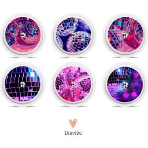 Freestyle Libre 2 Sensor Stickers Disco - Freestyle Libre stickers - set van 6 - FSL - Diabetes accessoires - Diavibe