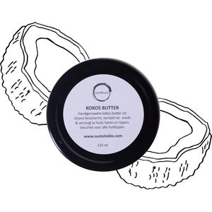 Kokos butter / Kokos boter 100ml in glazen pot - plasticvrij verpakt - vegan - duurzaam - zonder chemische toevoegingen - recyclebaar