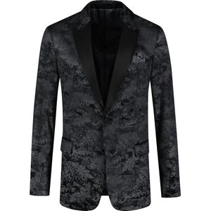 GENTS - Dinnerjacket paisley velvet - Polyblend - Zwart - Maat 48/48