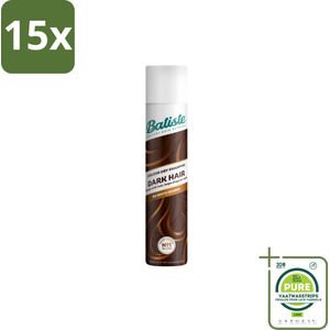 15 x Batiste - Dark & Deep Brown - Droogshampoo - Speciaal Voor Donkerbruin Haar - Verfrist en Geeft Volume - 200ml - Grootverpakking - Droogshampoo - Donkerbruin Haar - Haarverfrissers - Haarvolume - Haartextuur