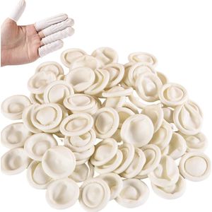 Pack of 100 Finger Rings - Anti-Static Finger Protection - Latex Finger Protection voor Cosmetics en Geneeskunde