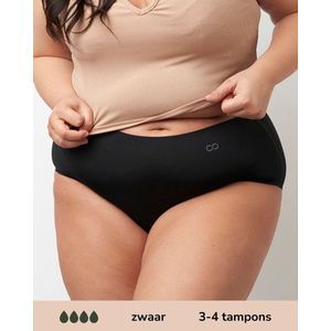 Moodies menstruatie ondergoed - Seamless High Waist Hiphugger - zwaar kruisje - maat 3XL - zwart