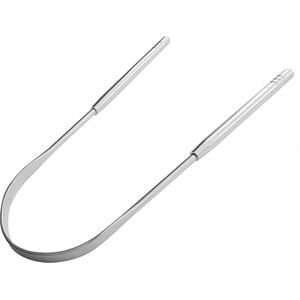 Hygiënische Tongschraper - Tongreiniger - Zilverkleurig - Metaal - Mondverzorging - Slechte adem - Tong schraper - Tong reiniger