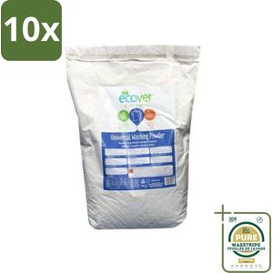 10 x Ecover - Waspoeder Universal - Voor witte & bonte was - 7,5 kg - Grootverpakking - Ecover Waspoeder Universal - Waspoeder - Plantaardig Waspoeder - Milieuvriendelijk Waspoeder - Zacht Voor Huid