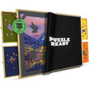 DailySupplies® Puzzelbord met Opbergsysteem - 4 Lades - Geschikt voor 2000 Stukjes - Houten Puzzeltafel - Puzzelplank - Puzzelmap - Portapuzzle - Puzzelplaat - 65x49cm