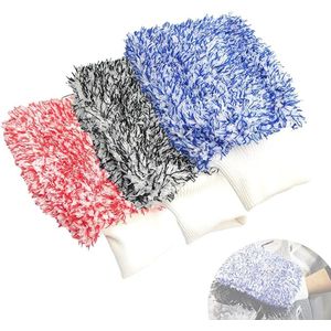 Washandschoen - 3 stuks - Voor Auto & Motor - Auto wassen - Motorwassen - Autowas producten - Autohandschoen - Krasvrij & Herbruikbaar