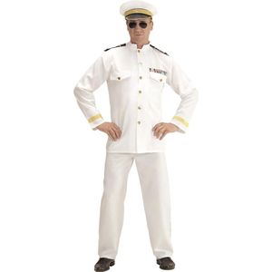 Widmann - Kapitein & Matroos & Zeeman Kostuum - Koninklijke Marine Kapitein - Man - Wit / Beige - Small - Carnavalskleding - Verkleedkleding
