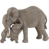 J-Line Olifant Knuffel Poly Grijs - Olifant beeld 20.5 cm hoog