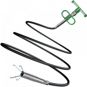 Ontstoppingsveer - 2M - Gootsteenontstopper - Rioolreinigersveer - Gootsteen Ontstopper - Voor Douche/Keukenafvoer/WC & Wasbak - Afvoer Ontstopper - Drain Cleaner - Verstopte Gootsteen - RVS - Gootsteen Ontstoppen