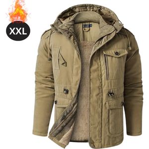 Nivard Winterjas - Parka - Heren - Winter - Jas - Volwassen - Stijlvol - Met Capuchon - Kaki - S