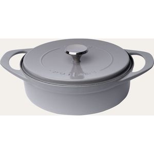 POT ART Gietijzeren braadpan - 26 cm - 9 cm hoog - 3,8 liter - inductie - Kleur Stone (Grijs)