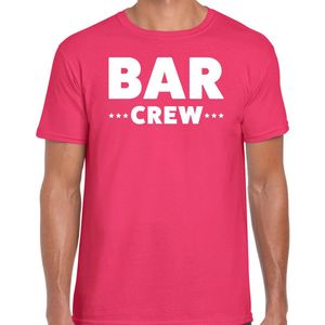 Bellatio Decorations Bar Crew t-shirt voor heren - personeel/staff shirt - roze XL