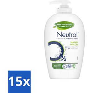 15 x Neutral Vloeibare Handzeep 250 ml - Plantaardige Glycerine - Handzeep - Dermatologisch Getest - Duurzaam - Milieuvriendelijk