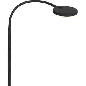 Vloerlamp Platu | 1 lichts | zwart | kunststof / metaal | Ø 23 cm | 132 cm hoog | woonkamer / slaapkamer / staande lamp | modern / praktisch design