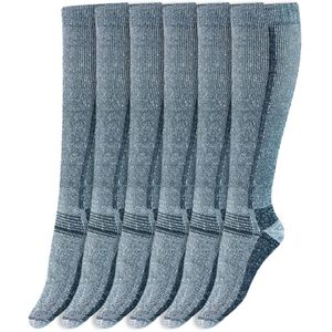 Thermo sokken | Kniekousen | Merk: Basset | Kleur: Grijs | Maat: 35 t/m 47 | 6 Paar