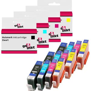 Compatible HP 364XL bk/c/m/y inkt cartridges van Go4inkt - 12 stuks - Zwart, Cyaan, Magenta, Yellow - Huismerk inktpatronen