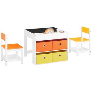 Kindertafel en stoel set - kinderdesk - speelkamer meubels - dubbele oppervlaktetafel - 60x50x60cm tabel, 30x50x32cm stoel