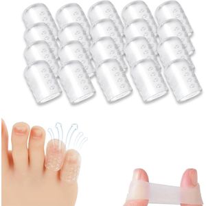 20 stuks - Anti-wrijving siliconen kleine teenbeschermers - Ademende gel teenbeschermers voor mannen en vrouwen - Voor eeltplekken, blaren en pijnverlichting