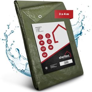 siwitec - Afdekzeil - Olijfgroen - 140 g/m² - 3 x 4 m - Waterdicht