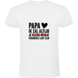 Papa ik zal altijd je kleine meisje - financiële last zijn | Heren T-shirt | Wit | Dochter | Princes | Vaderdag