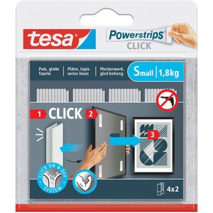 tesa - Powerstrips CLICK - Bevestigingsstrips - Transparant - 4 Stuks