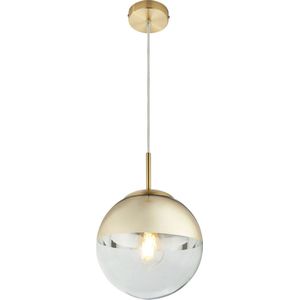 Globo Ligjhting hanglamp bol glas 'Varus' Hanglamp - metaal goud - doorzichtig glas E27 200mm