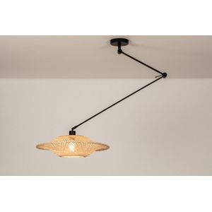 Lumidora Hanglamp 31224 - BAMBOO - E27 - Zwart - Bruin - Naturel - Metaal - ⌀ 50 cm