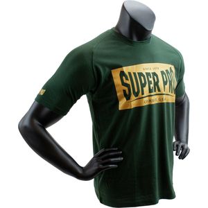 Super Pro T-Shirt met logo - Katoen - Groen met goud - 152