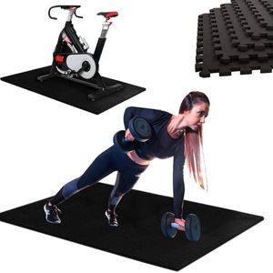 AWEMOZ Fitness Puzzelmat - 6 Stuks van 60 x 60 x 1,2cm - Fitnessmat - Yoga Mat - Fitness Vloer - Anti-slip - Rubber Mat - Sportvloer - Zwembad Tegels - Sportmat - Vloertegels - Vloerbeschermers - 180 x 120 cm - 2,16m²