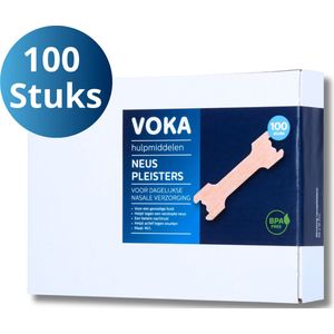 VOKA Neusstrips - 100 stuks - Neuspleisters - Anti-Snurk Neuspleisters - Neuspleisters - Nasal strips - Tegen Hooikoorts - Breathe - Pleisters voor beter slapen, sporten en verkoudheid - Neusspreider - Neusplijsters - Betere neusademhaling - Neustape