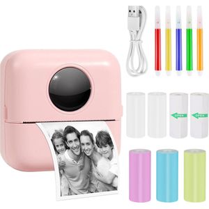Sticker printer - Sticker maker - Sticker printer mini - Bluetooth - Roze