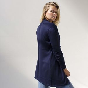 MOOI! Company - Dames vest SAAR - Half lang los vallend - Viscose Fijn gebreid - Kleur  Navy - M