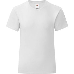 Fruit Of The Loom Meisjes Iconische T-Shirt (Wit)