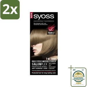 Syoss Color Baseline 7-6 Middenblond - Haarverf - Middenblond - Voordeelverpakking - 2 stuks - Haarverf - Middenblond