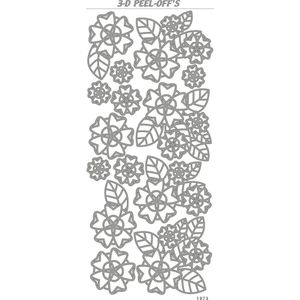 Vaessen Creative Sticker - 10x23cm - 10st - zilver Bloemen