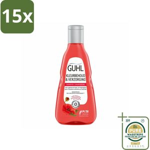 15 x Guhl - Shampoo - Kleurbehoud & Verzorging - 250 ml - Grootverpakking - Kleurbehoud Haar - Gekleurd Haar Verzorging - Shampoo Voor Gekleurd Haar - Haar Verzorging - Kleurintensiteit Haar