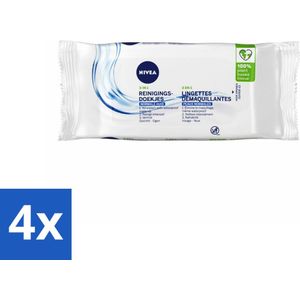 NIVEA - Reinigingsdoekjes - Verfrissend - Verwijdert Waterbestendige Make-up - 7 Doekjes - Voordeelverpakking - 4 stuks
