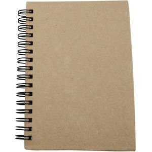 Spiraal gebonden notitieboek, A6, 60 gr, bruin, 1 stuk