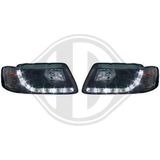 Audi - Diederichs 1030885 - Koplampen Set - Zwart - Transparent - LED - Met Navigatielicht