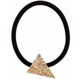 Haarsoires Haarelastiek – Driehoek 2,5cm – Metaalaccent - Goud Zwart