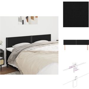 vidaXL Klassiek Hoofdbord - Zwarte Stof - Verstelbare Hoogte - Comfortabele Ondersteuning - Elegant Ontwerp - 180 x 5 x 78/88 cm - Bedonderdeel