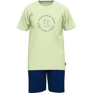 TOM TAILOR Pure Cotton heren shortama - ronde hals - geel - Maat M