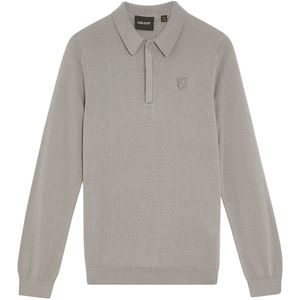 Lyle & Scott winter polo shirt jongens - grijs - longsleeve, gebreid