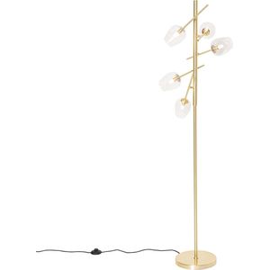 QAZQA elien - Klassieke Vloerlamp | Staande Lamp - 5 lichts - H 153 cm - Goud/messing - Woonkamer | Slaapkamer | Keuken