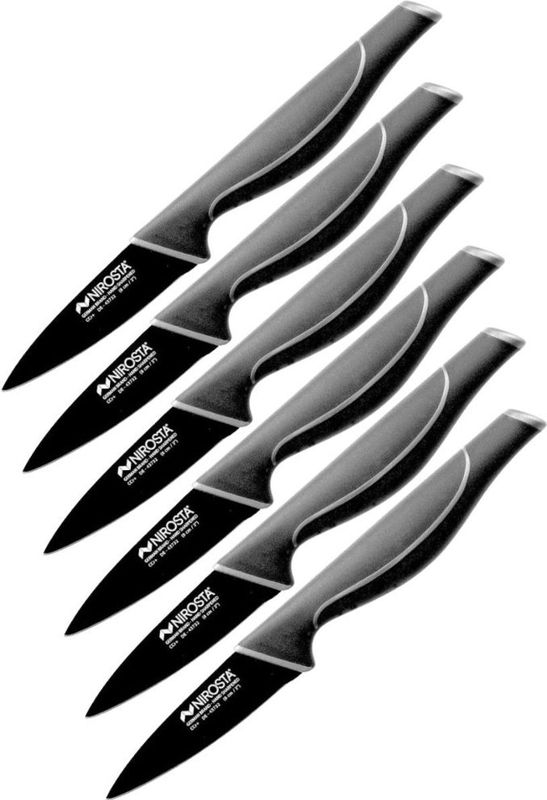 Nirosta Black Edition - Set van 6 Groentemessen - 20 cm